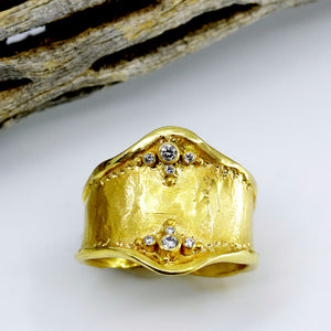 Rosario Garcia 18k Gold Ring Diamonds