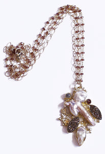 designer pearl moonbeam drusy rose cut diamond 22k gold kalled