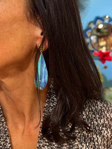Boulder Opal Earring Sapphire 22k 18k Gold