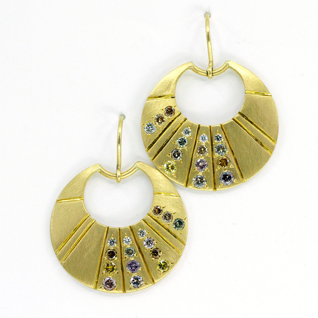 Ali Dumont Earrings Colored Diamonds 18k Gold – The Kalled Gallery