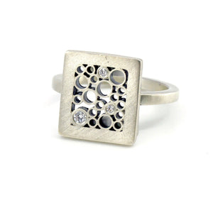 Belle Brook Ring Sterling Silver Diamonds