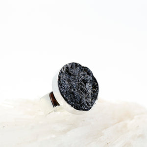 Black Tourmaline Ring Sterling Silver
