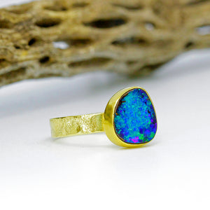 Boulder Opal Ring 22k 18k Gold