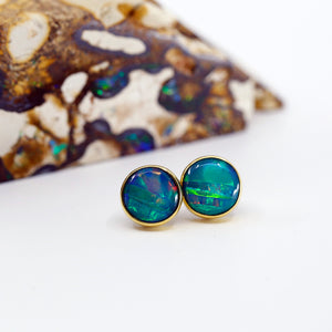 Dowdy Ethiopian Opal Earrings 22k 14k Gold