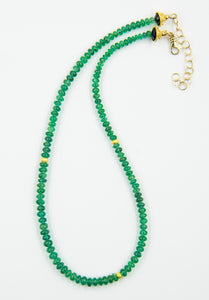 Jennifer-Kalled-emerald-14k-yellow-gold-beaded-necklace