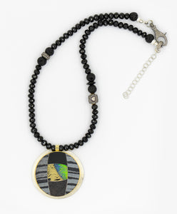Jennifer-Kalled-gold-silver-hematite-boulder-opal-steve-walters-spinel-diamond-lava-beads-pendant-necklace