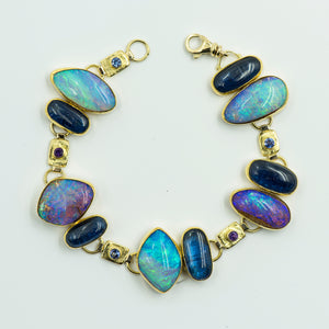 australian-boulder-opal-bracelet-kyanite-tanzanite-amethyst-Jennifer-Kalled