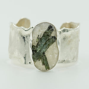 green-tourmaline-quartz-sterling-silver-cuff-bracelet-Jennifer-Kalled
