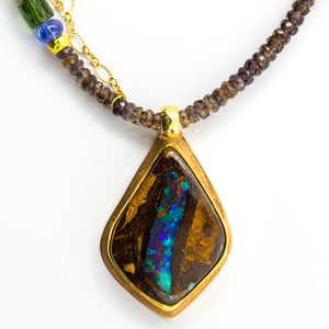 opalized-wood-boulder-opal-australian-necklace-pendant-Jennifer-Kalled
