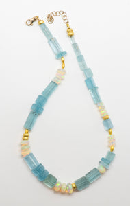 Jennifer-Kalled-aquamarine-ethiopian-opal-beaded-necklace