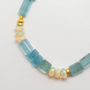 Jennifer-Kalled-aquamarine-ethiopian-opal-beaded-necklace