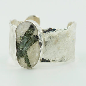 green-tourmaline-quartz-sterling-silver-cuff-bracelet-Jennifer-Kalled