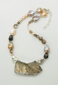 Jennifer-Kalled-White-plume-agate-necklace-pearls-sterling-silver-bi-metal-kalled-gallery