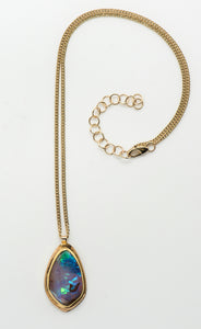 Jennifer-Kalled-Australian-boulder-opal-pendant-22k-18k-gold