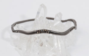 Sunshine-Gems-California-Collection-wavy-bangle-bracelet-oxidized-sterling-silver-raw-diamonds