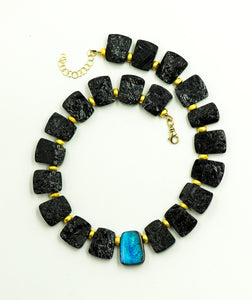 opal-black-tourmaline-gold-bead-necklace-Jennifer-Kalled