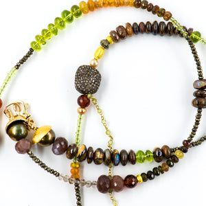 boulder-opal-18k-gold-beads-peridot-beaded-chain-necklace-Jennifer-Kalled