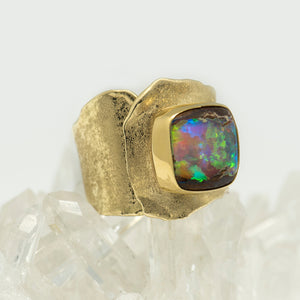 Jennifer-Kalled-Australian-boulder-opal-gold-ring-kalled-gallery