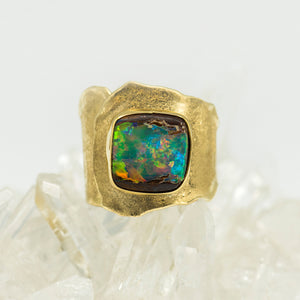 Jennifer-Kalled-Australian-boulder-opal-gold-ring-kalled-gallery