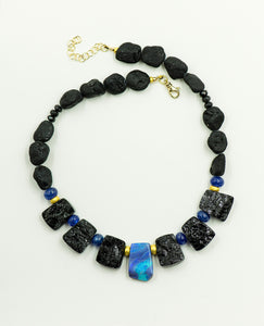 opal-black-tourmaline-gold-bead-lava-rock-necklace-Jennifer-Kalled