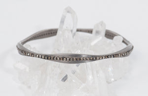 Sunshine-Gems-California-Collection-bangle-bracelet-oxidized-sterling-silver-raw-diamonds
