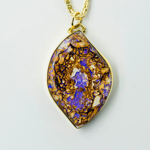 Koroit-opal-yowah-nut-pendant-purples-browns-Jennifer-Kalled