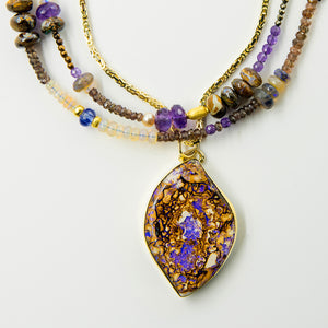 Koroit-opal-yowah-nut-pendant-purples-browns-Jennifer-Kalled