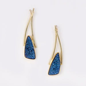 Santorini-blue-drusy-22k-18k-14k-gold-post-earrings-Jennifer-Kalled