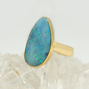 Jennifer Kalled Australian Boulder Opal Ring in Gold