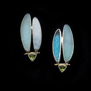 ennifer-Kalled-drusy -peridot-sterling-silver-earrings