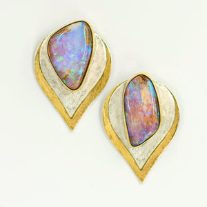 opal-australian-boulder-opal-bi-metal-22k-sterling-silver-layered-earrings-Jennifer-Kalled