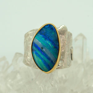opal-sculpted-sterling-silver-22k-gold-ring-Jennifer-Kalled