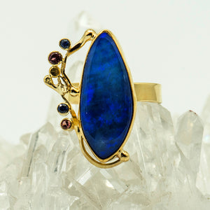 Jennifer-Kalled-australian-boulder-opal-sapphire-22k-18k-14k-gold-ring-kalled-gallery