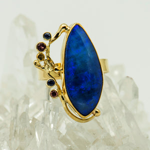 Jennifer-Kalled-australian-boulder-opal-sapphire-22k-18k-14k-gold-ring-kalled-gallery