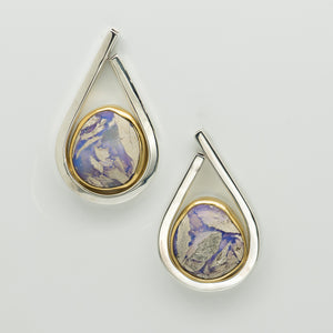 Jennifer-Kalled-opal-petrified-wood-earrings-post-sterling-silver-gold-kalled-gallery