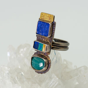 Julie-Shaw-ring-sterling-silver-22k-gold-opal-amazonite-lapis