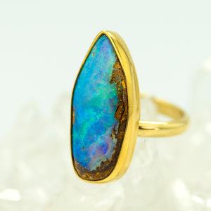 Island in the Sky Boulder Opal Stone Ring