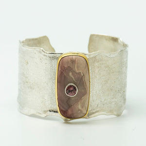 Jennifer-Kalled-willow-creek-jasper-zircon-22k-sterling-silver-cuff-bracelet