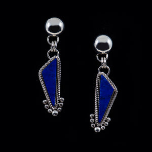 Artie-Yellowhorse-sterling-silver-lapis-post-earrings-kalled-gallery