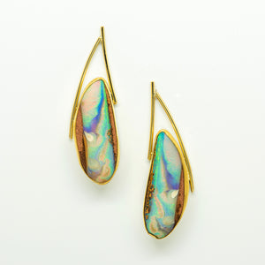 australian-boulder-opal-petrified-wood-santorini-earrings-Jennifer-Kalled