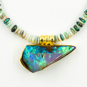 australian-boulder-opal-black-opal-beaded-necklace-18k-gold-beads-Jennifer-Kalled