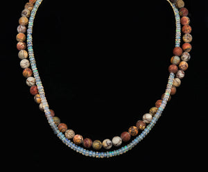 Jennifer-Kalled-necklace-australian-boulder-opal-marble