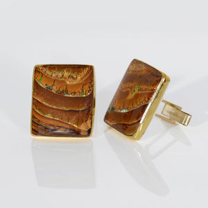 Boulder-opal-cuff-links-22k-gold-cuff-links-Jennifer-Kalled