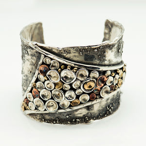 Tamara-Kelly-oxidized-sterling-silver-wide-cuff-bracelet-discs-kalled-gallery