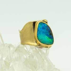 Jennifer-Kalled-Australian-boulder-opal-22k-18k-gold-ring