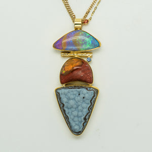 Jennifer-Kalled-pendant-australian-boulder-opal-mexican-opal-blue-drusy
