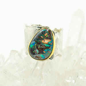 australian-boulder-opal-22k-gold-sterling-silver-ring-Jennifer-Kalled