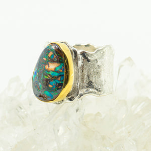 australian-boulder-opal-22k-gold-sterling-silver-ring-Jennifer-Kalled