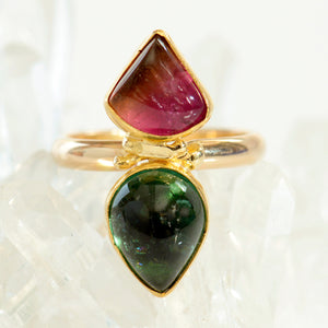 Jennifer-Kalled-pink-green-tourmaline-gold-ring