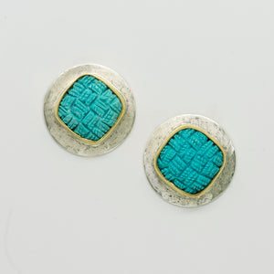 Jennifer-Kalled-sterling-silver-gold-turquoise-earrings